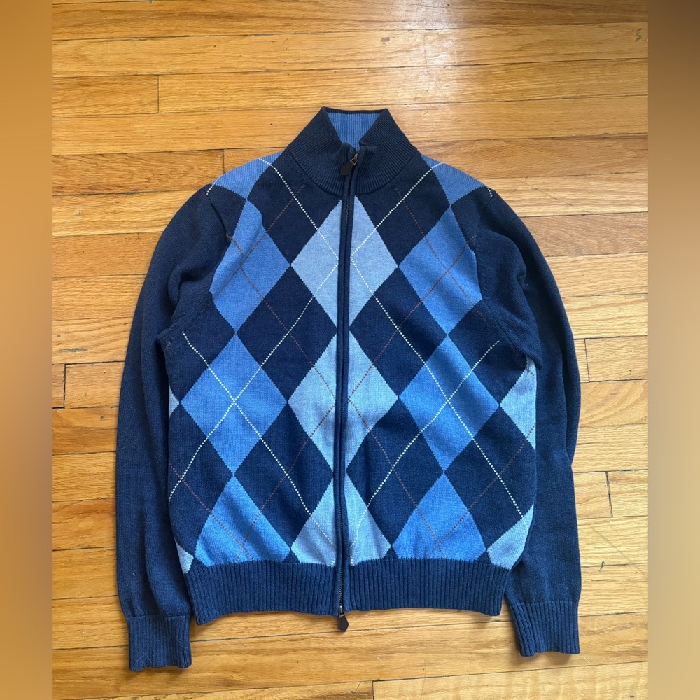 VINTAGE BROOKS BROTHER KNITTED FULL ZIP SWEATER